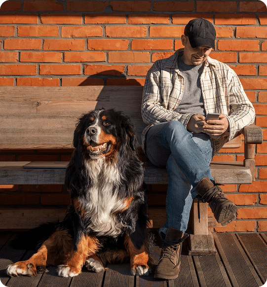 Man with dog